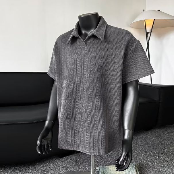 Trendy Brand Summer T-shirt Slim Fit Trend Versatile T-shirt Top With Collar And Short Sleeved Polo Shirt For Men_desvips.com