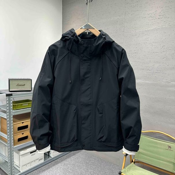 ActiveGo Men's Autumn Winter Casual Single Layer Outdoor Trendy Windproof Waterproof Loose Fit Sports Camping Hiking Jacket_desvips.com