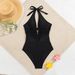 2025 New European And American Foreign Trade Cross-Border Starfish Mesh Patchwork Halter Sexy One-Piece Bikini Swimsuit_desvips.com