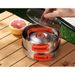 Outdoor 304 stainless steel cookware kettle portable folding tableware set camping frying pan soup pot_desvips.com