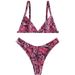 Bikini Split Swimsuit Women's Super Sexy Leaky Back Bikini Snakeskin Print Swimsuit_desvips.com