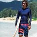 Sun Protection Long Sleeve Surfing Snorkeling Diving Men's Swimsuit Top Jellyfish Suit Set_desvips.com