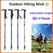 SFS*Outdoor Trekking Poles 4-section Light Weight Hiking Stick Adjustable Telescopic With Non-slip Rubber Base Aluminum Alloy Cane Stick【50-110cm】_desvips.com