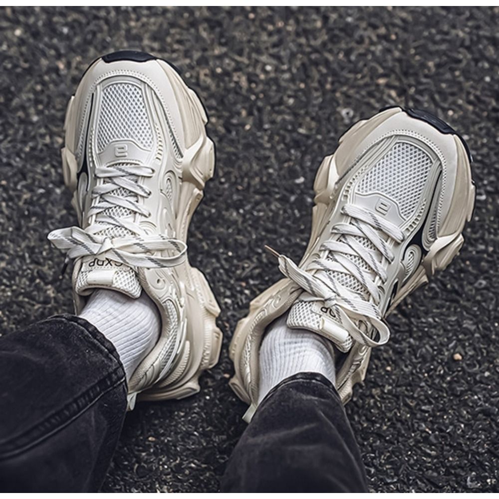 New Breathable Sports Men's Korean Version Of The Trend All Match Thick Sole Leisure Running Daddy Shoes_desvips.com