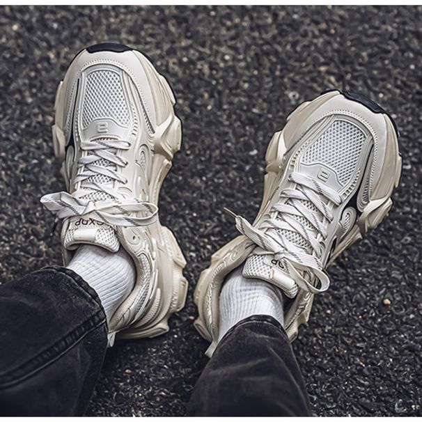 New Breathable Sports Men's Korean Version Of The Trend All Match Thick Sole Leisure Running Daddy Shoes_desvips.com