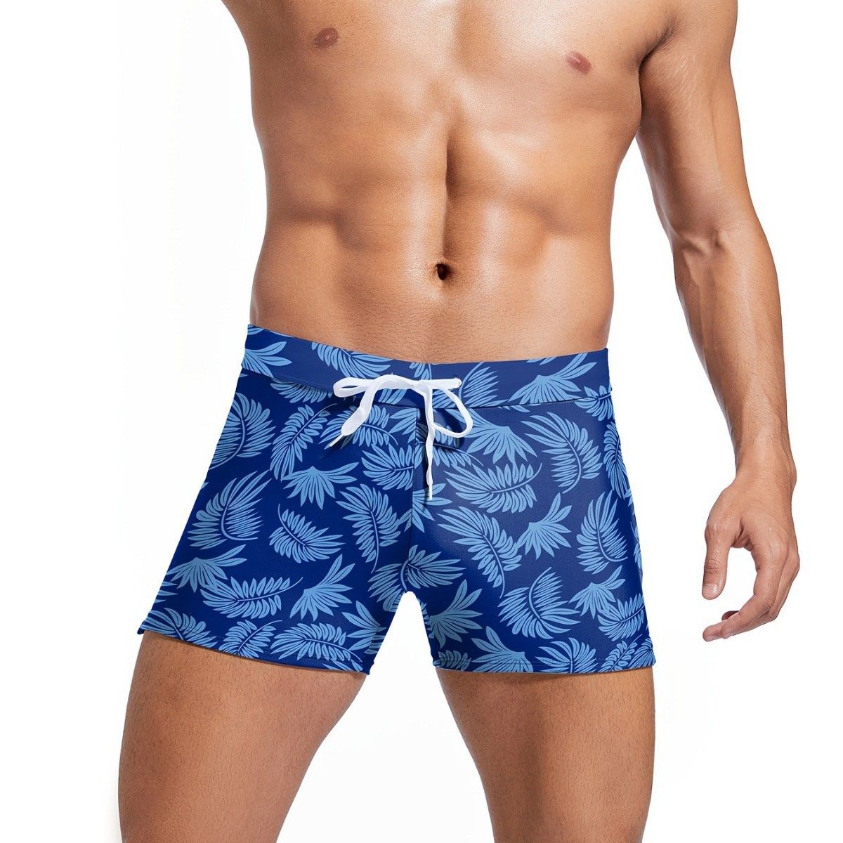 Men's Low-Rise Drawstring Swim Trunks - Quick-Dry & Lightweight For Beach & Pool (Stylish Printed Board Shorts)_desvips.com