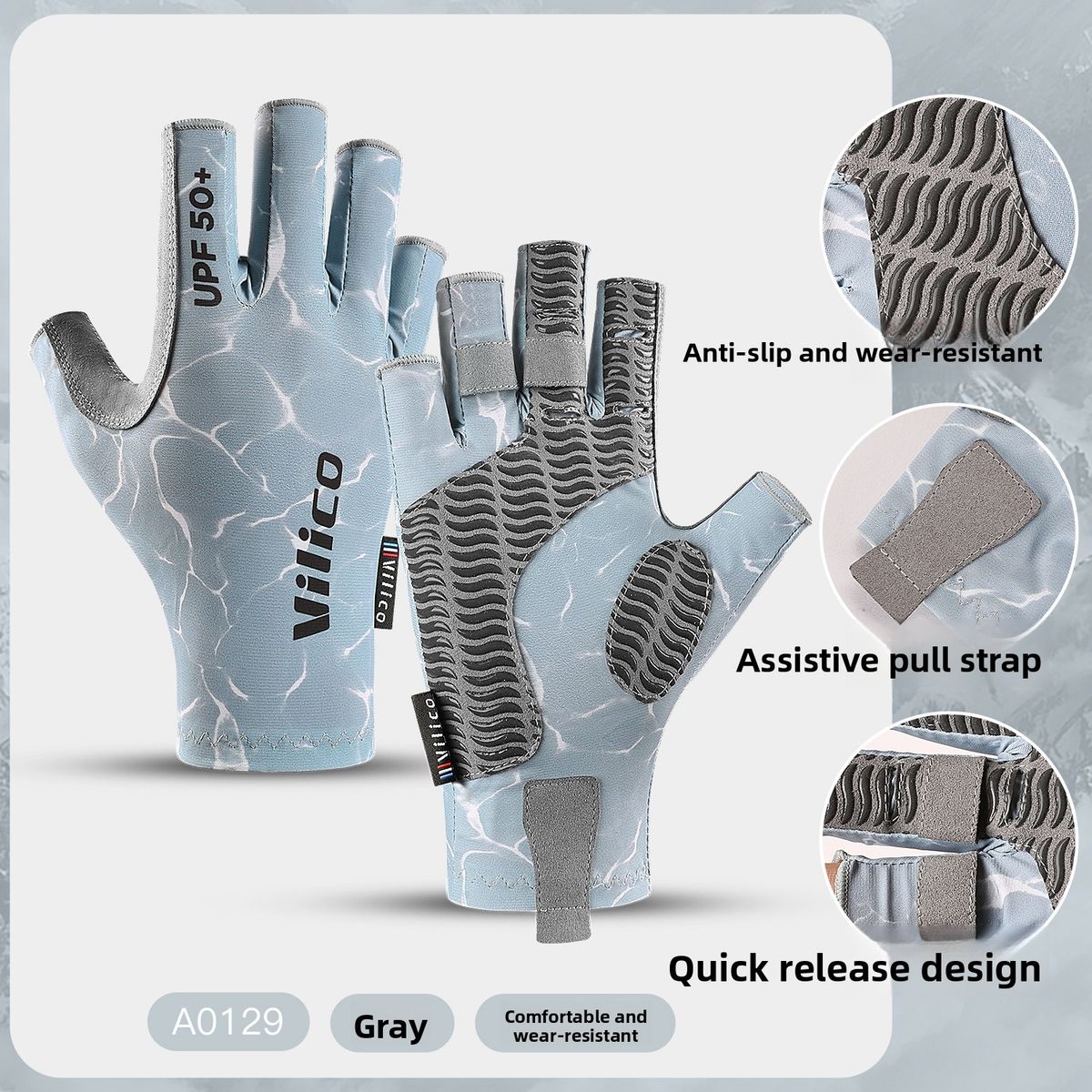 Outdoor Cycling Lure Gloves Three-Finger Exposed Non-Stick Bait Fishing Gear Wear-Resistant Non-Slip_desvips.com