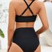 2026 New Bikini Push-Up Strap Top Ruched Triangle Bottom Sexy Solid Color Swimsuit Set_desvips.com