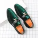 Dress Shoes Fashion Green Designer Men's Comfortable Pointed-Toe Leather Loafers For Men Evening Slip-on Mens Party_desvips.com