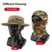 Camouflage Boonie Sun Protection Mask Summer Men's Breathable Quick-Dry Headgear Outdoor Hiking Cycling Round Brim_desvips.com
