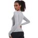 New Quick-Dry Sleeve Women's Sports Running Fitness Breathable Seamless One-Piece Long Yoga Top_desvips.com