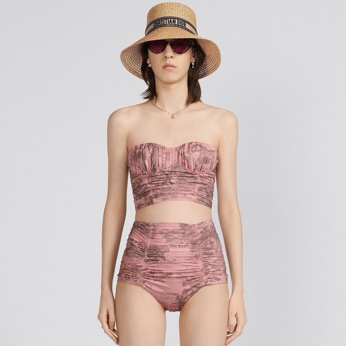 2025 New Bikini Two-Piece Swimsuit High-End Animal Print Ruched Soccer Jerseys_desvips.com