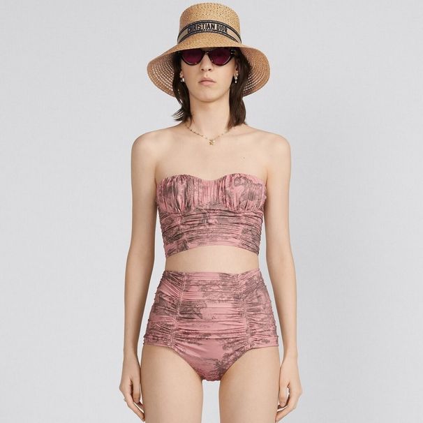2025 New Bikini Two-Piece Swimsuit High-End Animal Print Ruched Soccer Jerseys_desvips.com