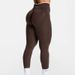 TEVEO Women's Bare Feel Running Fitness Set Quick Drying Sports Top And High Waisted Hip Lifting Yoga Pants Tight Fitting_desvips.com