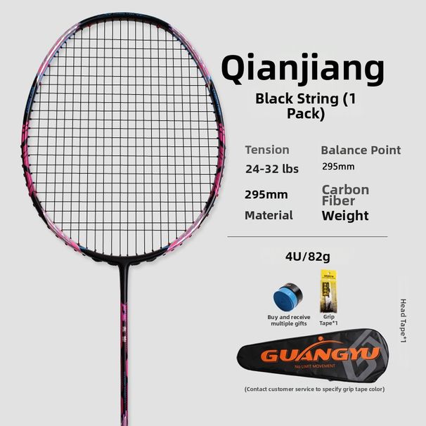 Badminton Racket Offensive Style Lightweight All Carbon Fiber Single Racket For Adults And Men_desvips.com