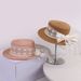 French Country Style Pearl Lace Ribbon Butterfly Fresh Straw For Outdoor Versatile Beach Vacation Sun Protection Hat_desvips.com