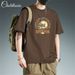 Summer Fashion Top Tee Men's Cotton Round Collar Printing Short Sleeve Loose T-Shirt_desvips.com