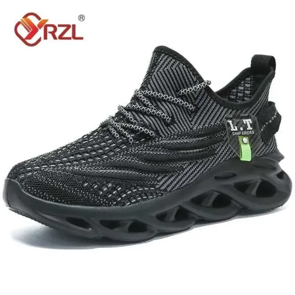 YRZL Mens Sport Breathable Lightweight Sneakers Outdoor Mesh Black Running Athletic Jogging Tenis Walking Shoes Man_desvips.com