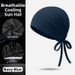 Adjustable Wide Brim Headscarf Base Hat Solid Color Silk Scarf Sun Protection Forehead Protector For Cycling Sports & Outdoor_desvips.com