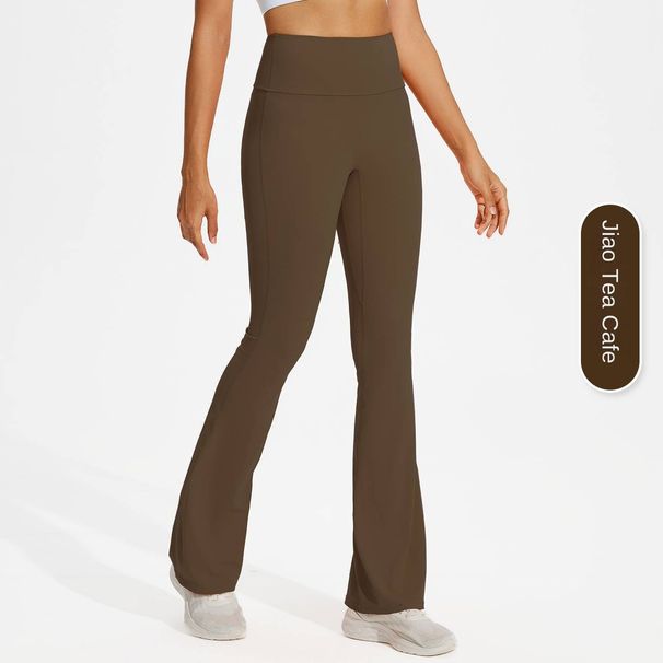 NOKO Sports 7A Antibacterial Wide-leg Tights Nude Hip-lifting Yoga Flared Pants Women's Dance High-waisted Flared Casual Sports Pants_desvips.com