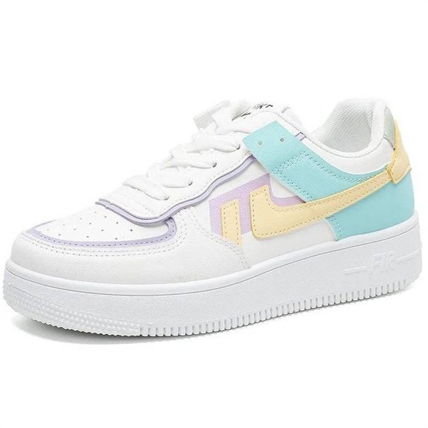 High Quality 2025 Fashion Sneakers Small White Shoes Women's Artificial PU Splicing Low Top Lace-Up Non-Slip Wear-Resistant Running Shoes 35-40_desvips.com