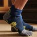 Men's Professional Sports Five-toe Socks, Summer Short Style, Towel Bottom, Thickened, Split-toe Socks For Running_desvips.com