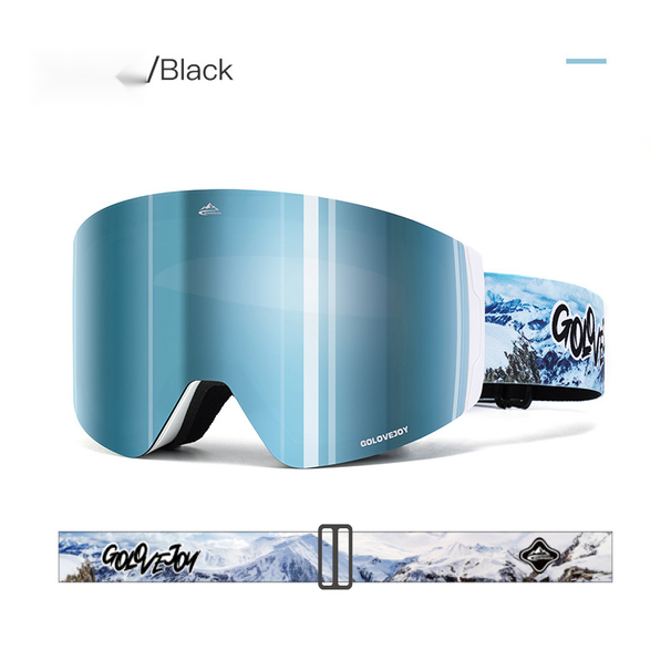 Magnetic ski goggles, double-layer anti fog glasses for men and women, outdoor snow climbing windproof ski goggles_desvips.com