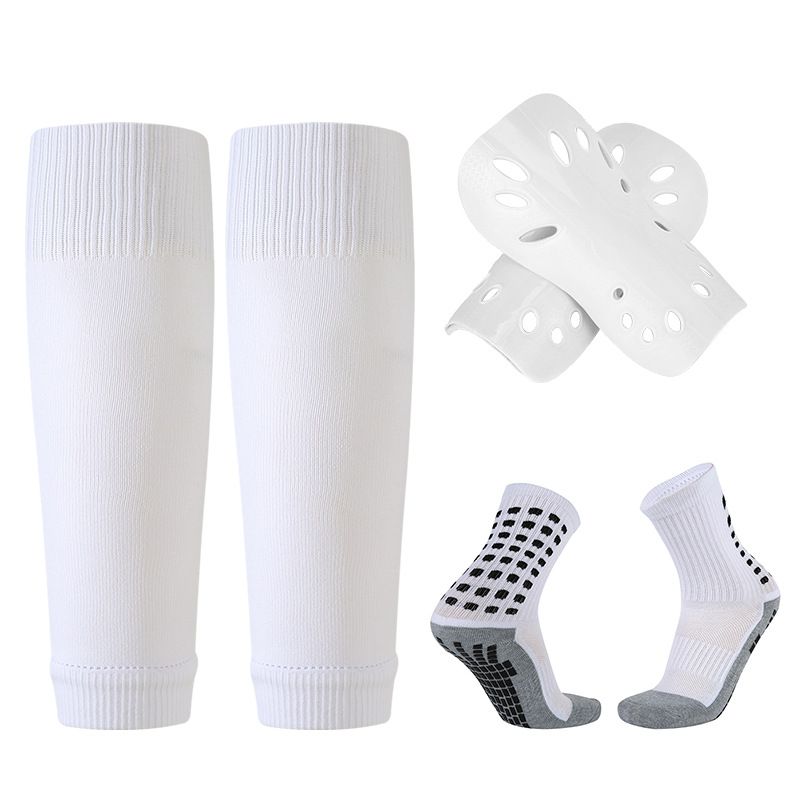 Football Shin Guards Mid Tube Football Socks Knitted Socks Three Piece Set Children's Sports Shin Guards Protective Gear_desvips.com