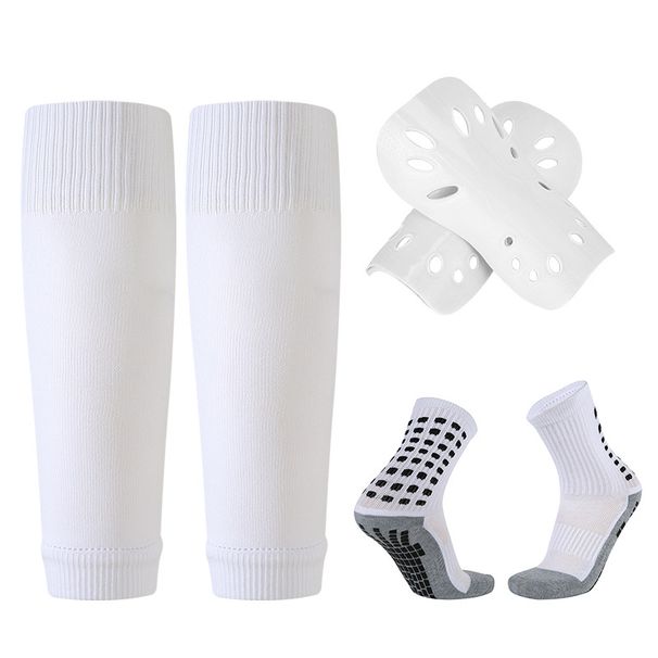 Football Shin Guards Mid Tube Football Socks Knitted Socks Three Piece Set Children's Sports Shin Guards Protective Gear_desvips.com