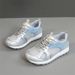 High Quality Fashion Sneakers Women's Low Top Lace-Up Artificial PU + Mesh Splicing Breathable Non-Slip Wear-Resistant Running Shoes 35-40_desvips.com