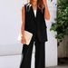 Women's Clothing vest suit with solid colours_desvips.com