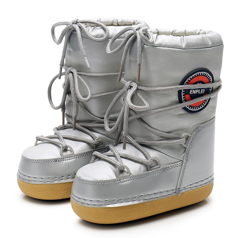 Women's Winter Snow Boots With T-Strap Design - Warm & Slip-Resistant Casual Mid-Calf Boots For Women & Kids_desvips.com