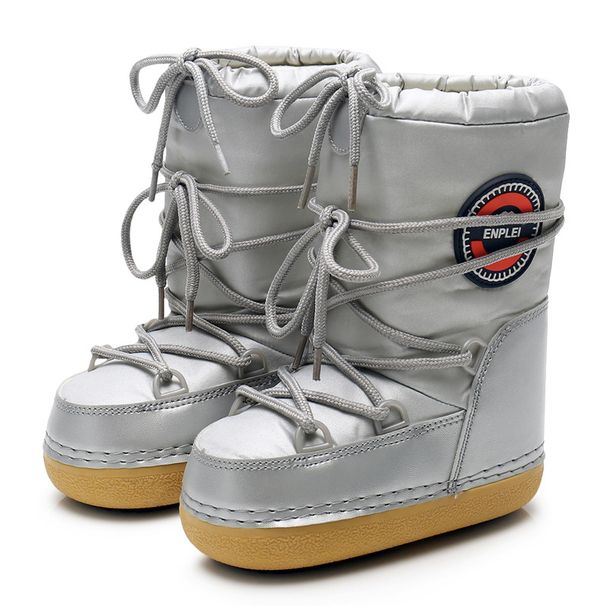 Women's Winter Snow Boots With T-Strap Design - Warm & Slip-Resistant Casual Mid-Calf Boots For Women & Kids_desvips.com