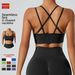 Rongxinwu High Intensity Seamless Yoga Bra Shockproof Fitness Top Tight Fitting Running Sports Vest_desvips.com