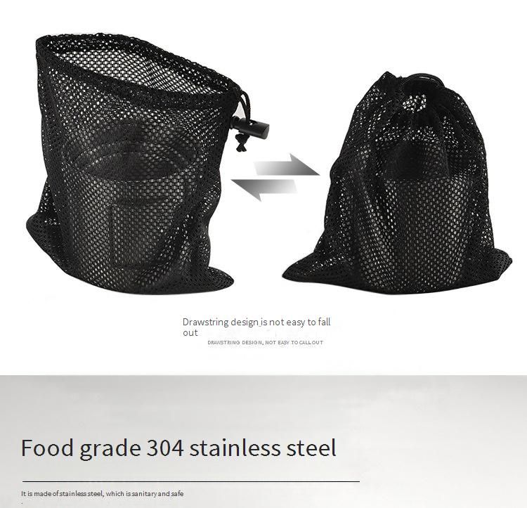 304 Stainless Steel 4-Piece Camping Cup Set Collapsible Lightweight Durable Perfect For Hiking Picnics Backpacking Includes Storage Pouch_desvips.com