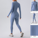 Autumn New Long-sleeved Zipper Tight Hip Show Jumpsuit Fitness Pants Women's Running Sports Training Yoga Clothes_desvips.com
