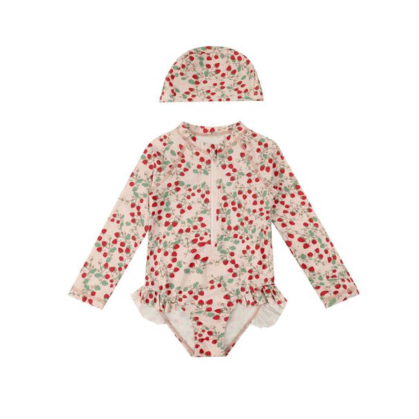 Girls' Swimsuit 2026 New Summer Cute One-piece Style For Older Children, Fashionable Sun-protective Long-sleeve Little_desvips.com