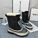 Harbin Township Mid-Calf Snow Boots For Women, Waterproof, Non-Slip, Warm, Fleece-Lined, Thickened, Winter Outdoor_desvips.com