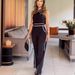 Women's Summer New Fashion Cross-neck Waist Contrast Color Wide-leg Halter Suit_desvips.com