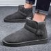 Men's Buckle Strap Genuine Leather Snow Boots - Winter Slip-Resistant Slip-On Shoes With Plush Lining For Ultimate Warmth_desvips.com