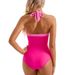 One-Piece Suits Swimwear Multicolor One Piece Backless Colorblock Slimming Belly Sling One Piece Swimsuit_desvips.com