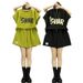 Plus Size Fashion Casual Sports For Women Summer Youthful Letter Half Sleeve Top Slimming Shorts Fat MM Two-Piece Set_desvips.com