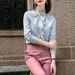 Women's Clothing High-end younger pink plaid small suit jacket long-sleeved suit_desvips.com