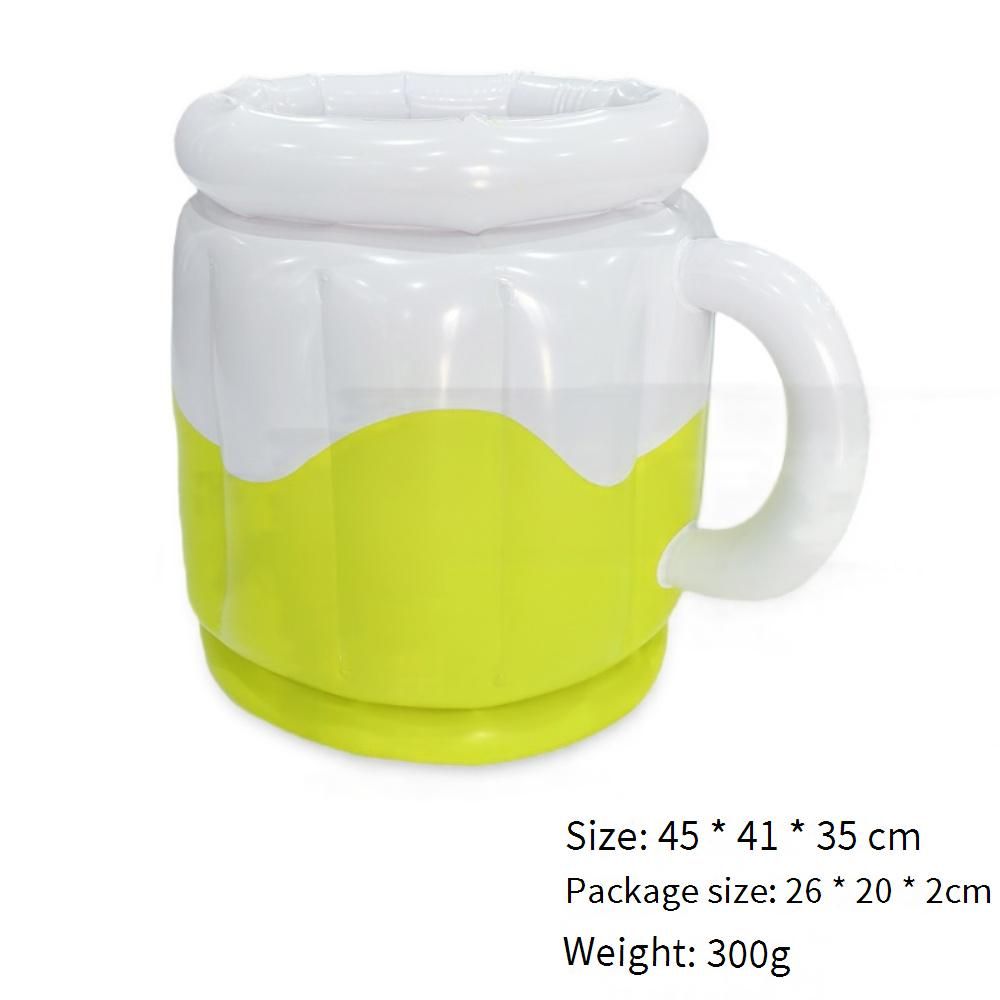 Inflatable Beer Cooler & Cup - Portable PVC Ice Bucket For Camping Beach & Outdoor Parties (Heavy-Duty Leak-Proof Multi-Functional)_desvips.com