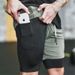 Double Layer Sports Running Fitness Quick Dry American Casual Fashion Solid Color Basketball Five-Point Shorts Men's_desvips.com
