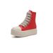 RenMou 2024 Thick Soled New Wind Board Candy Color Large Women's Lace Up Student High Top Shoes For Women Exclusive Supply_desvips.com