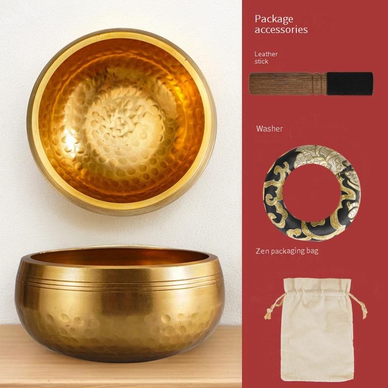 Nepal Singing Bowl Handmade Bowl Hand-Hammered Tibetan Singing Bowl Set - Stress Relief, Chakra Balancing & Meditation Tool_desvips.com