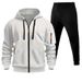 Same Day Shipping Factory Direct And Sweatpants Two-Piece Set Arm Zipper Pullover Loose Sweatshirt Hoodie Men's Clothing_desvips.com
