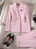 Women's Clothing Pink suit jacket professional temperament_desvips.com