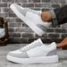 White Men's Casual Skateboad Sneakes Fashionable Outdoo Walking Tennis Shoes Fo Men And Women Spots Running_desvips.com